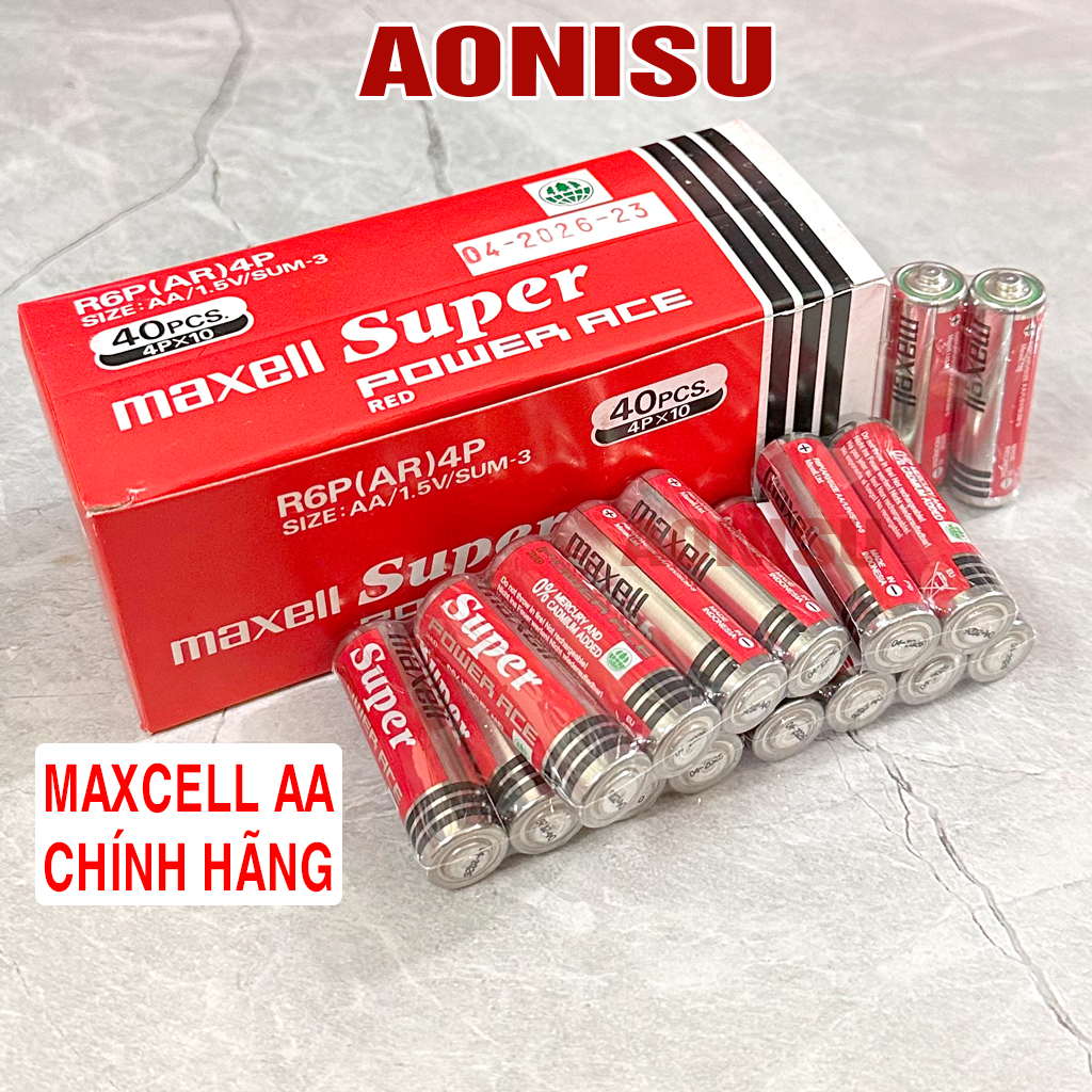 Pin Tiểu AA Maxell Super Đỏ ( 2A) - Pin Sạc 2A, Tích Điện Cao, Sử Dụng Cho Remote TV AONISU