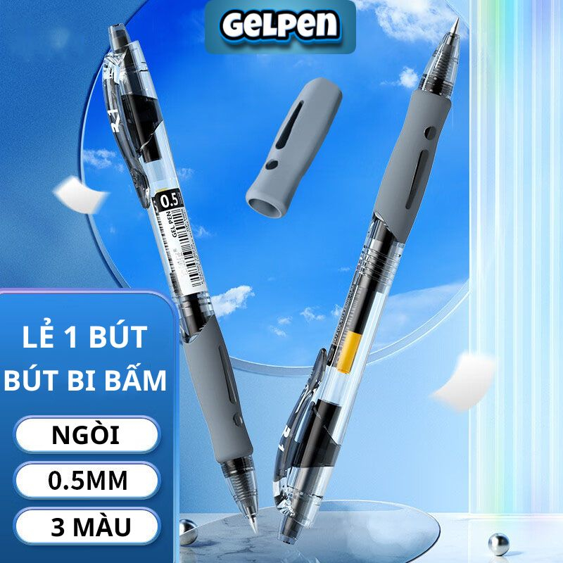 Bút mực gel ngòi 0.5mm có thể thu gọn khô nhanh dành cho học sinh văn phòng