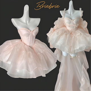 Đầm cúp ngực công chúa Briebrie chất liệu organza - 008