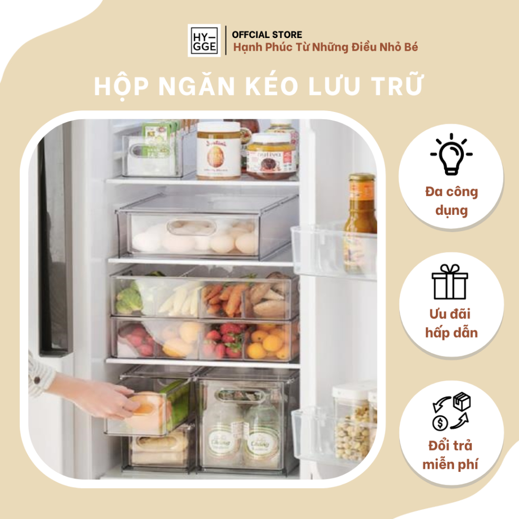 Hộp ngăn kéo lưu trữ nhựa trong đựng đồ
