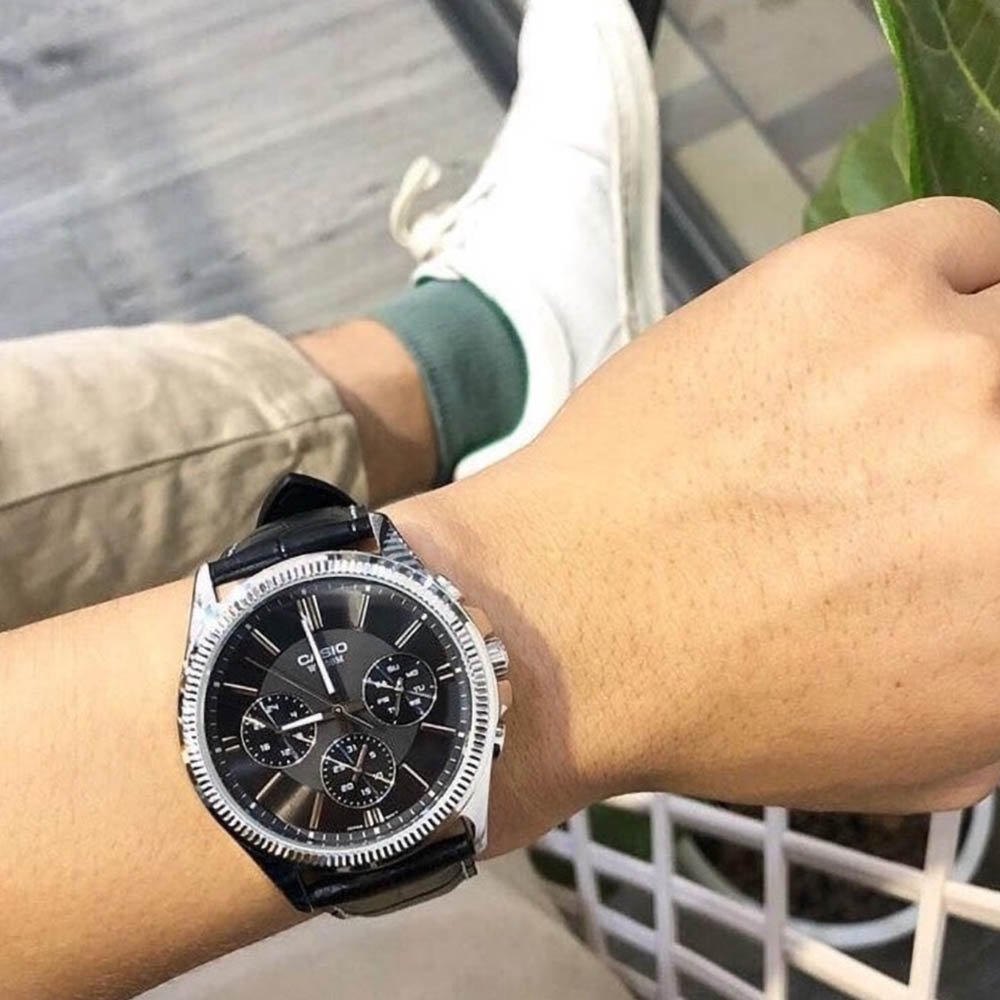 Đồng hồ nam Casio MTP-1375L-1AVDF Dây da - 3 Mặt số