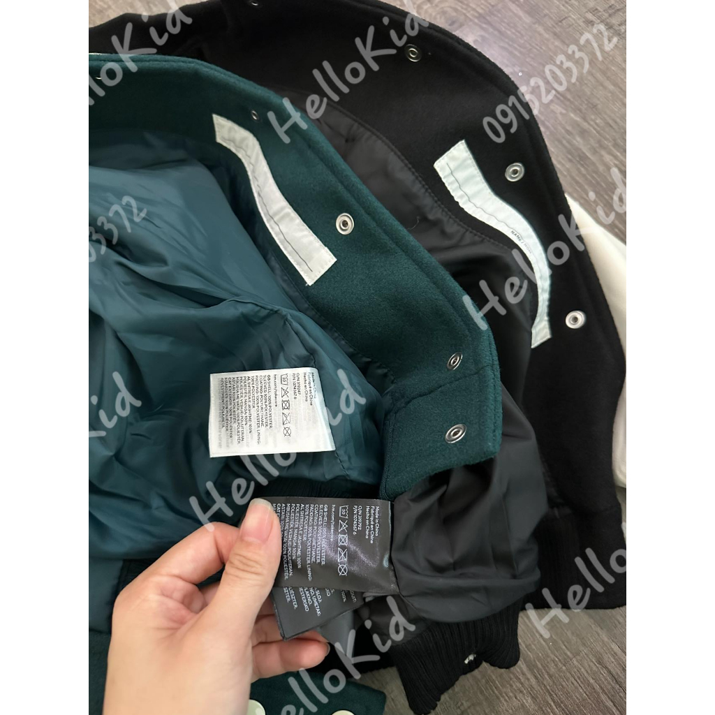 Áo khoác bomber thêu AM HzM cho bé