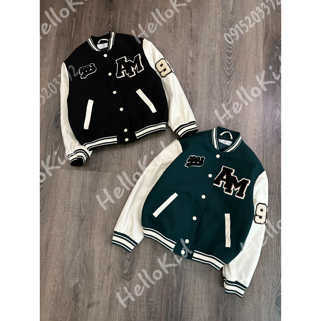 Áo khoác bomber thêu AM HzM cho bé