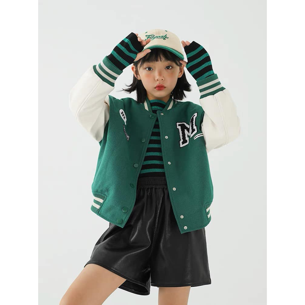 Áo khoác bomber thêu AM HzM cho bé