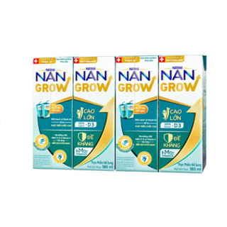 Lốc 4 hộp Sữa Dinh Dưỡng Pha Sẵn Nan Grow 110ml/ 180ml