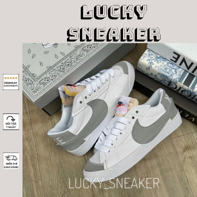 Giày Blazer Jumbo White Grey Trắng Xám Nam Nữ Cao Cấp
