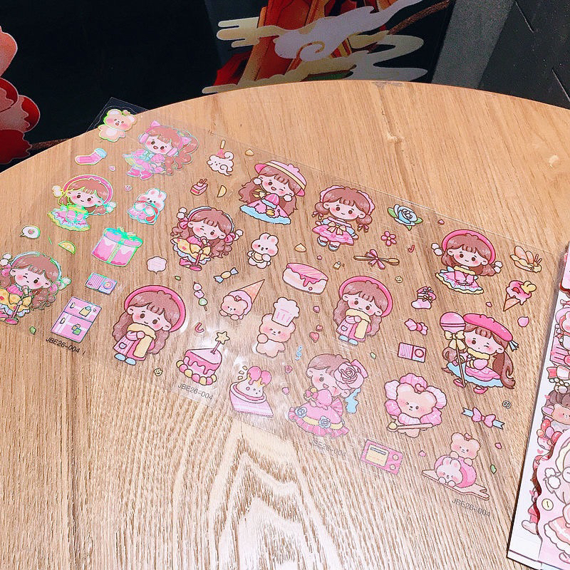 Túi 4 Tấm Sticker Bé Gái không thấm nước, đáng yêu cho bé gái
