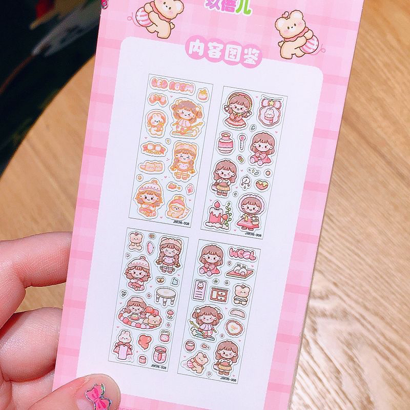 Túi 4 Tấm Sticker Bé Gái không thấm nước, đáng yêu cho bé gái