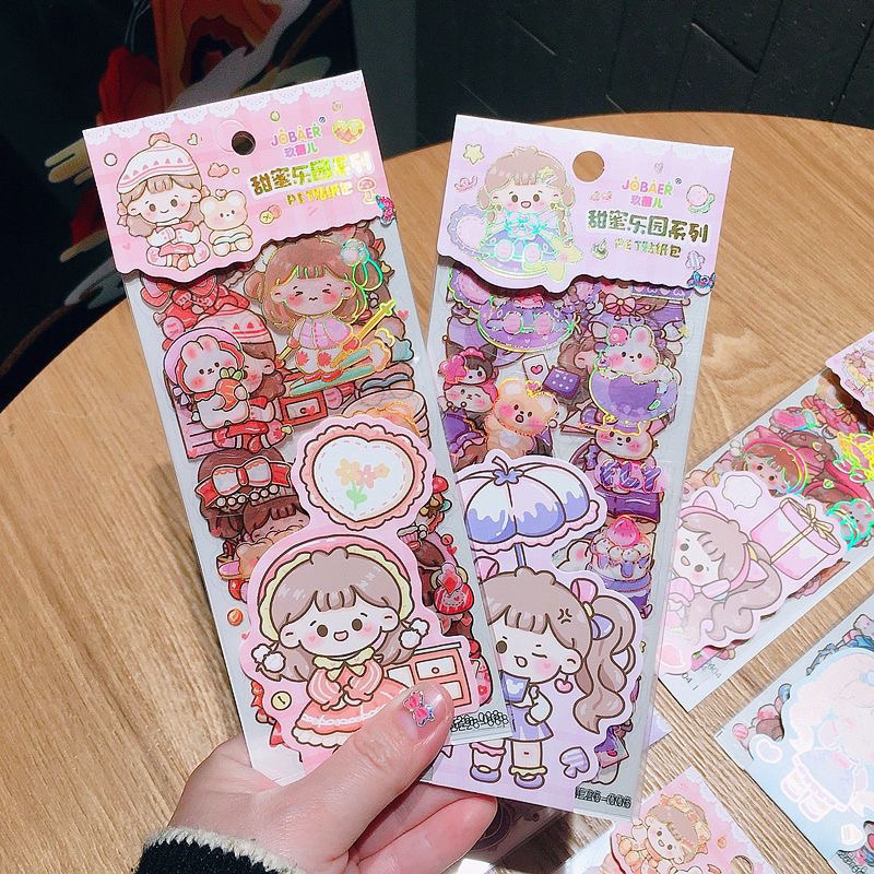 Túi 4 Tấm Sticker Bé Gái không thấm nước, đáng yêu cho bé gái