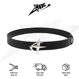 (Có sẵn) AOE STUDIO - Thắt lưng nam nữ da PU dây nịt cao cấp logo tia sáng phong cách Y2K