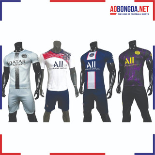 Bộ Quần Áo Bóng Đá Psg Tím Than - Psg Trắng Mùa 2021-2022 Chất Thun Co Giãn, Thấm Hút Mồ Hôi