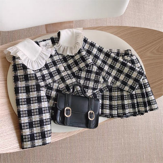 Set Dạ Tweed Cổ Bèo QCCC Bé Gái
