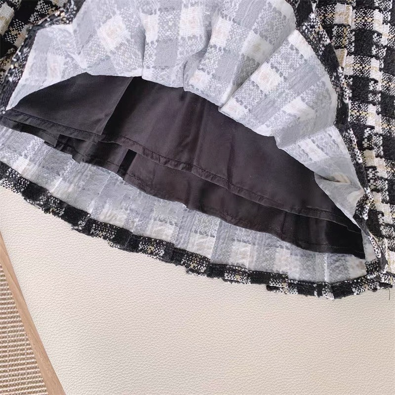 Set Dạ Tweed Cổ Bèo QCCC Bé Gái