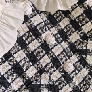 Set Dạ Tweed Cổ Bèo QCCC Bé Gái