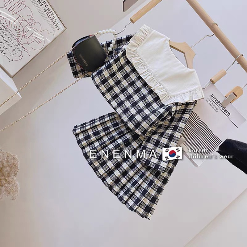 Set Dạ Tweed Cổ Bèo QCCC Bé Gái