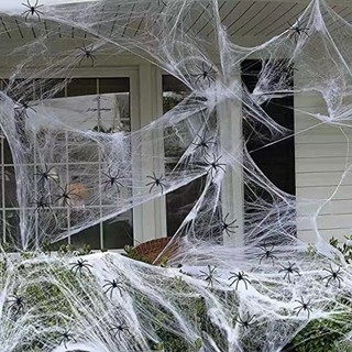 Mạng nhện tơ nhện siêu to khổng lồ có kèm con nhện trang trí Halloween
