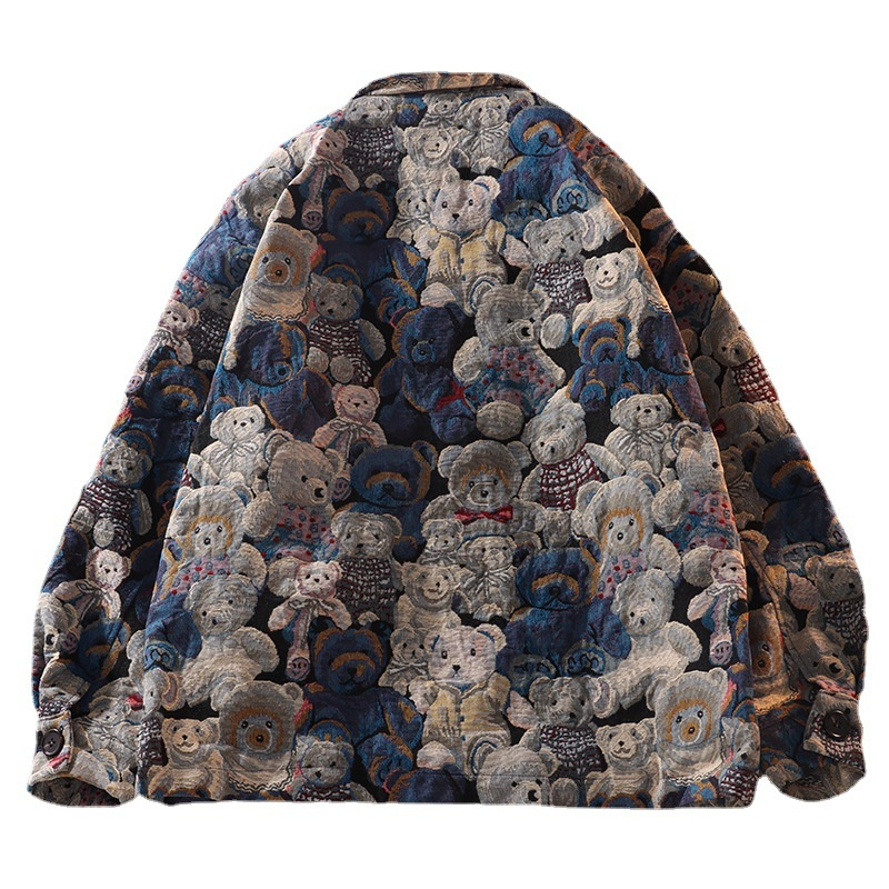 Áo Khoác Bóng Chày In Hình Gấu Thời Trang Thu Đông Dễ Phối Đồ Phong Cách Mới Cho Cặp Đôi.happy