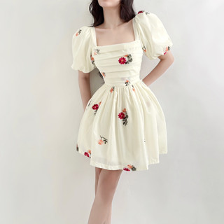 Bambi Dress - Đầm xoè tay phồng nếp gấp ngực siêu xinh, chất vải dày dặn xịn xò