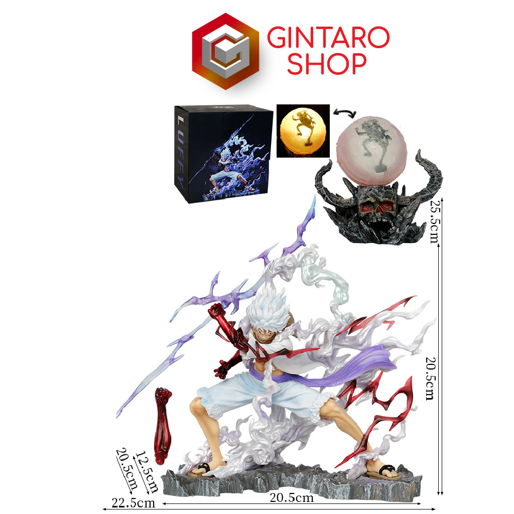 Mô hình Luffy gear 5 dạng chiến đấu cầm tia sét + đảo đầu lâu onigashima cực kỳ ngầu GINTARO SHOP