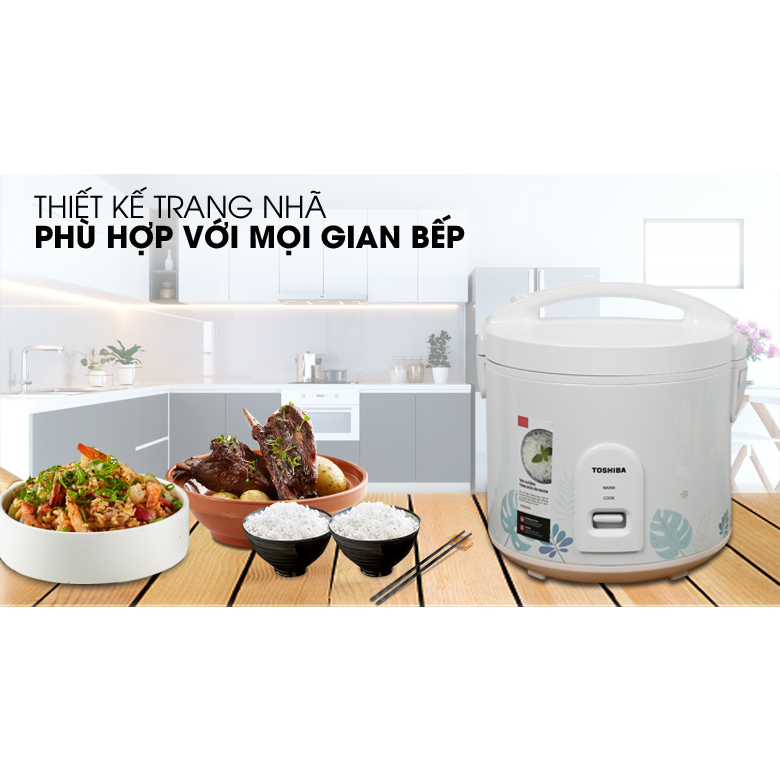 Nồi cơm nắp gài Toshiba 1.8 lít RC-18JH2PV- Chính Hãng 100%-Thương hiệu Toshiba-Nhật Bản.Công suất 650W