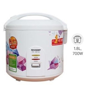 Nồi cơm điện sharp 1.8 lít ks-18tjv chính hãng 100% trưng bày- 4-6 người ăn-công suất:700w