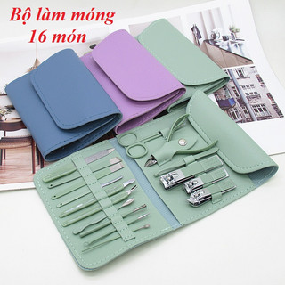 Bộ Cắt Móng Tay 16 Món  Thép Không Gỉ -  Bộ Bấm Móng Tay Chân Hộp Da Cao Cấp