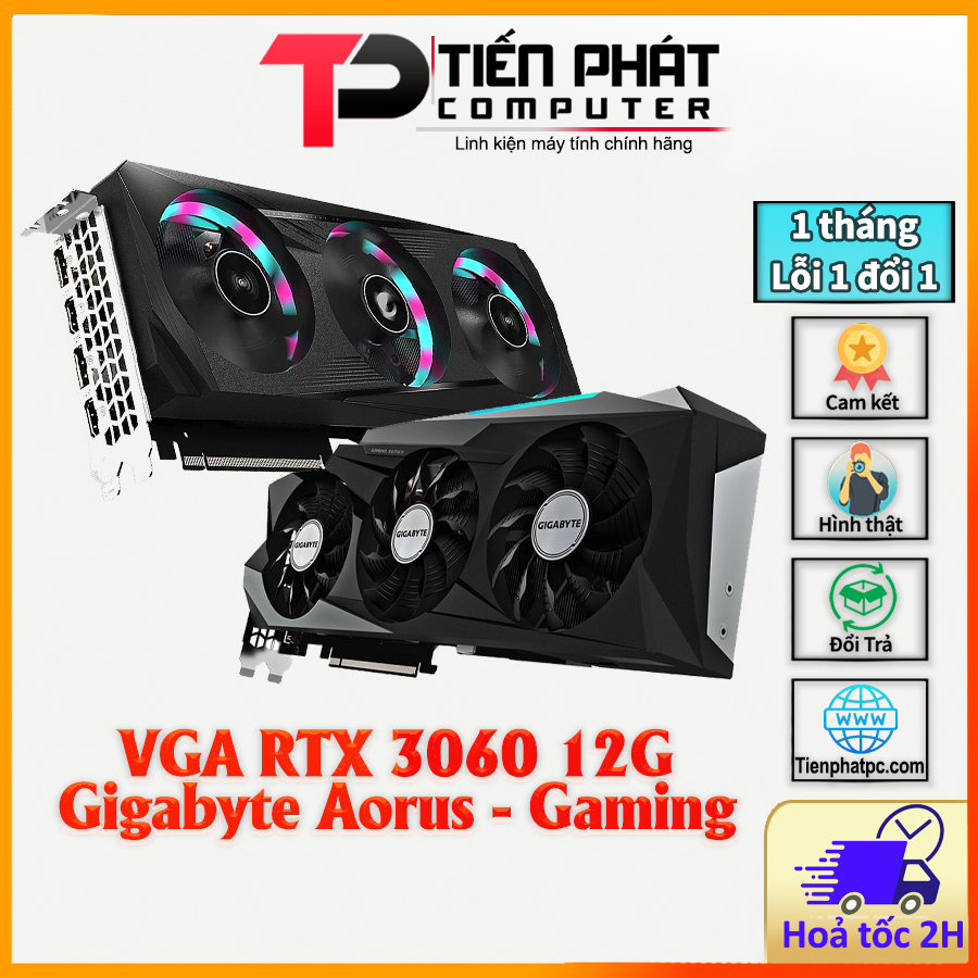 Card - Vga RTX 3060 12G Gigabyte Aorus - Gaming OC Đẹp còn bảo hành hãng LIKENEW