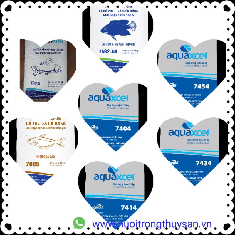 2kg Cám cá cargill các loại 7605, 7924,7562,7454, 7434,7414,7404.. cho cá da trơn, cá cảnh, cá chép koi giá tốt nhất