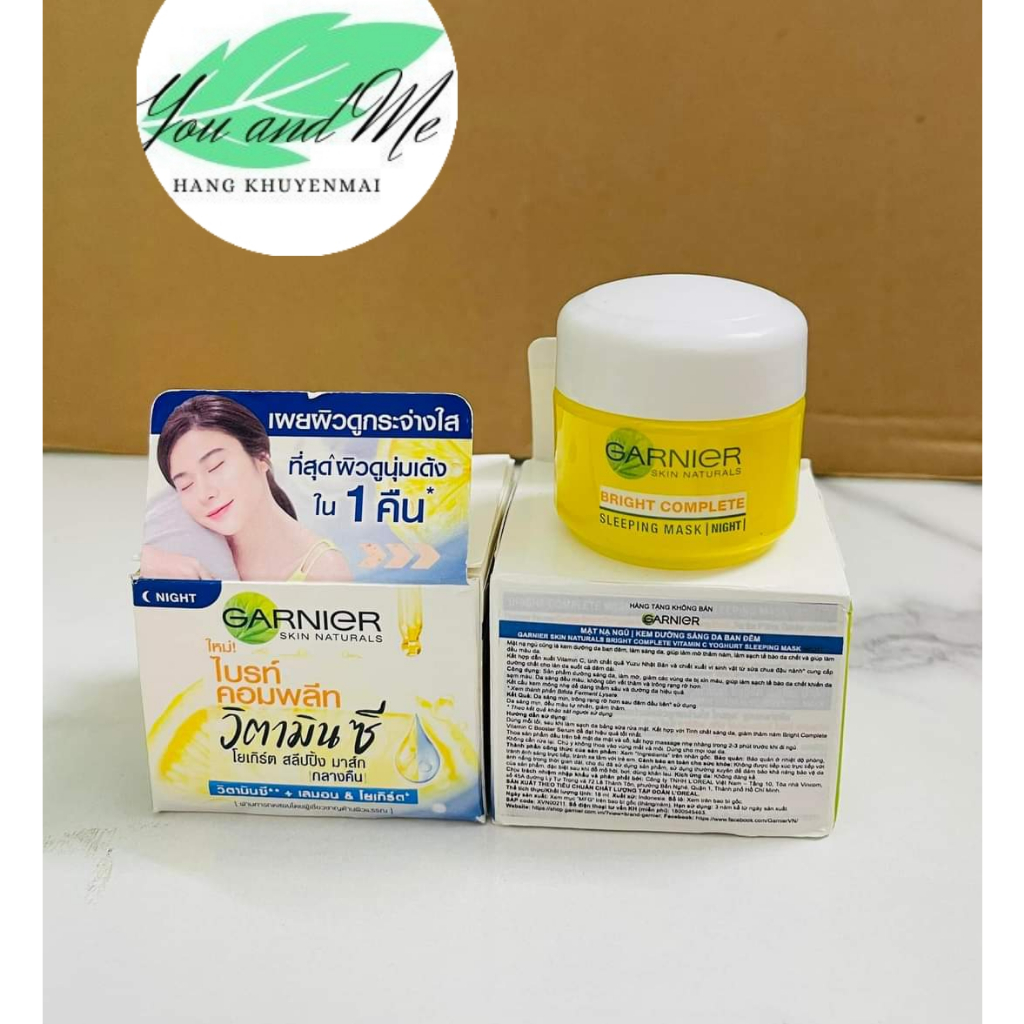 Kem dưỡng da ngày/ đêm làm sáng và đều màu da Garnier Vitamin C Serum Cream