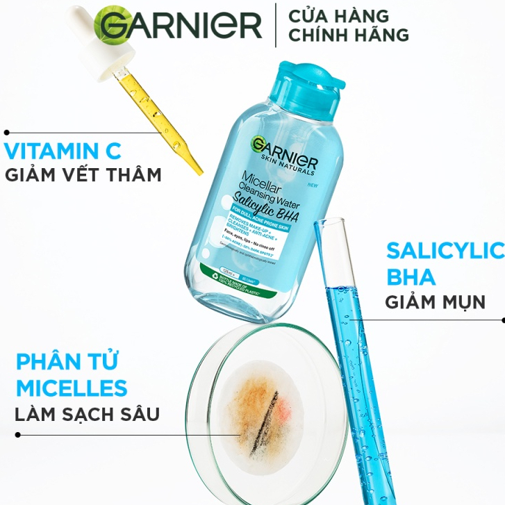 Nước tẩy trang Garnier Cho Da Dầu Mụn Salicylic BHA Micellar