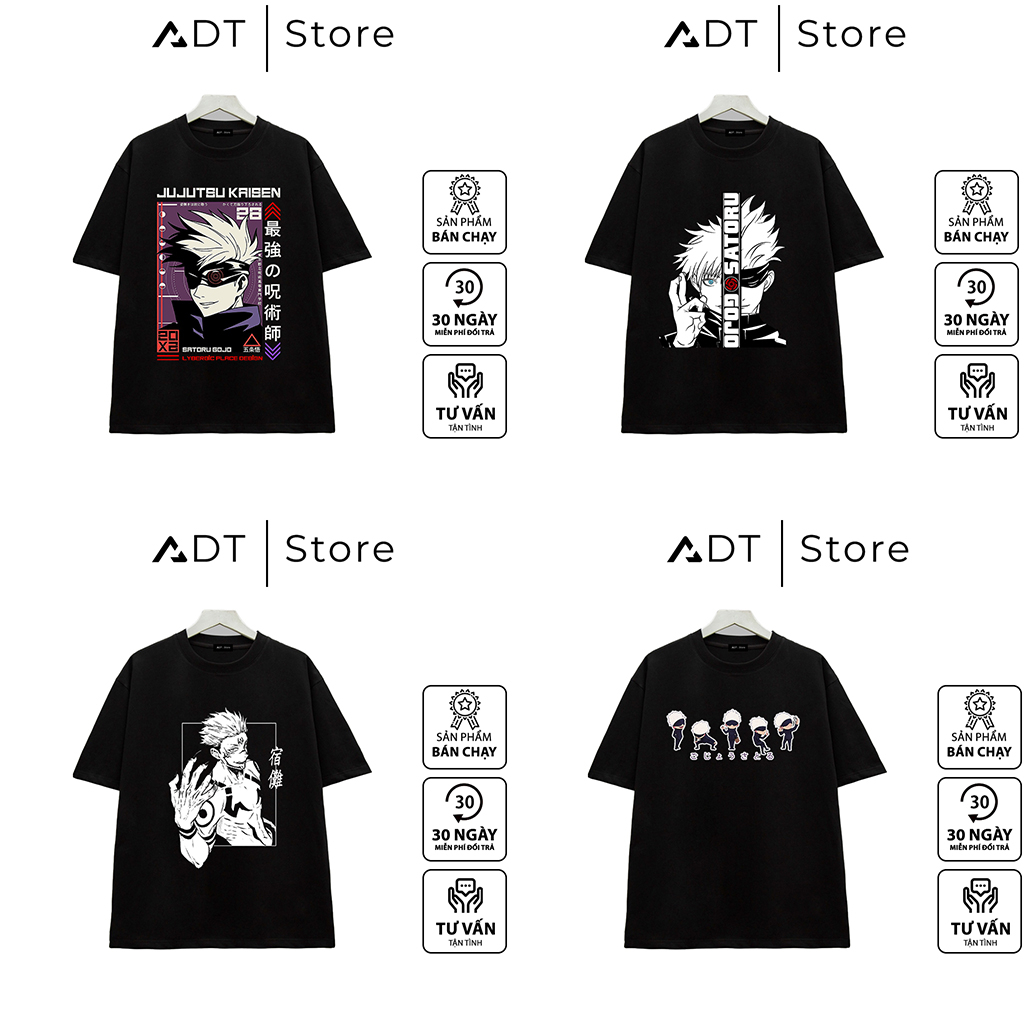 BST 16 Mẫu Áo thun ADTStore x Anime Chú thuật hồi chiến - JUJUTSU KAISEN nhân vật được yêu thích Gojo Satoru
