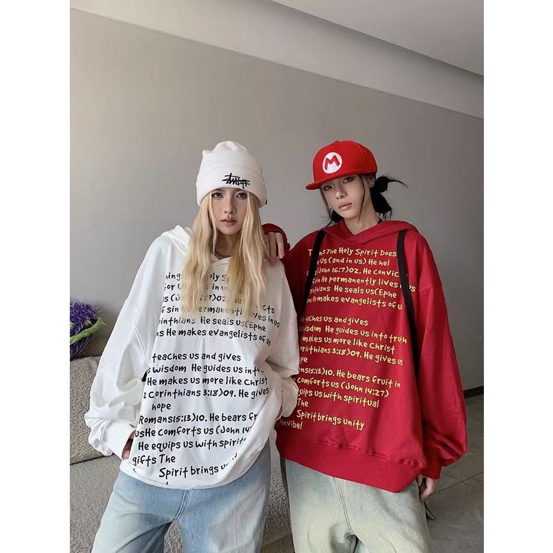 Hàng Cao Cấp - Áo Hoodie Dáng Rộng Unisex phong cách HipHop, Áo Hoodie In Hoạ Tiết Chữ dành cho Nam Nữ