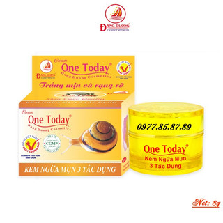 Kem ngừa mụn 3 tác dụng ốc sên one today 8g màu vàng