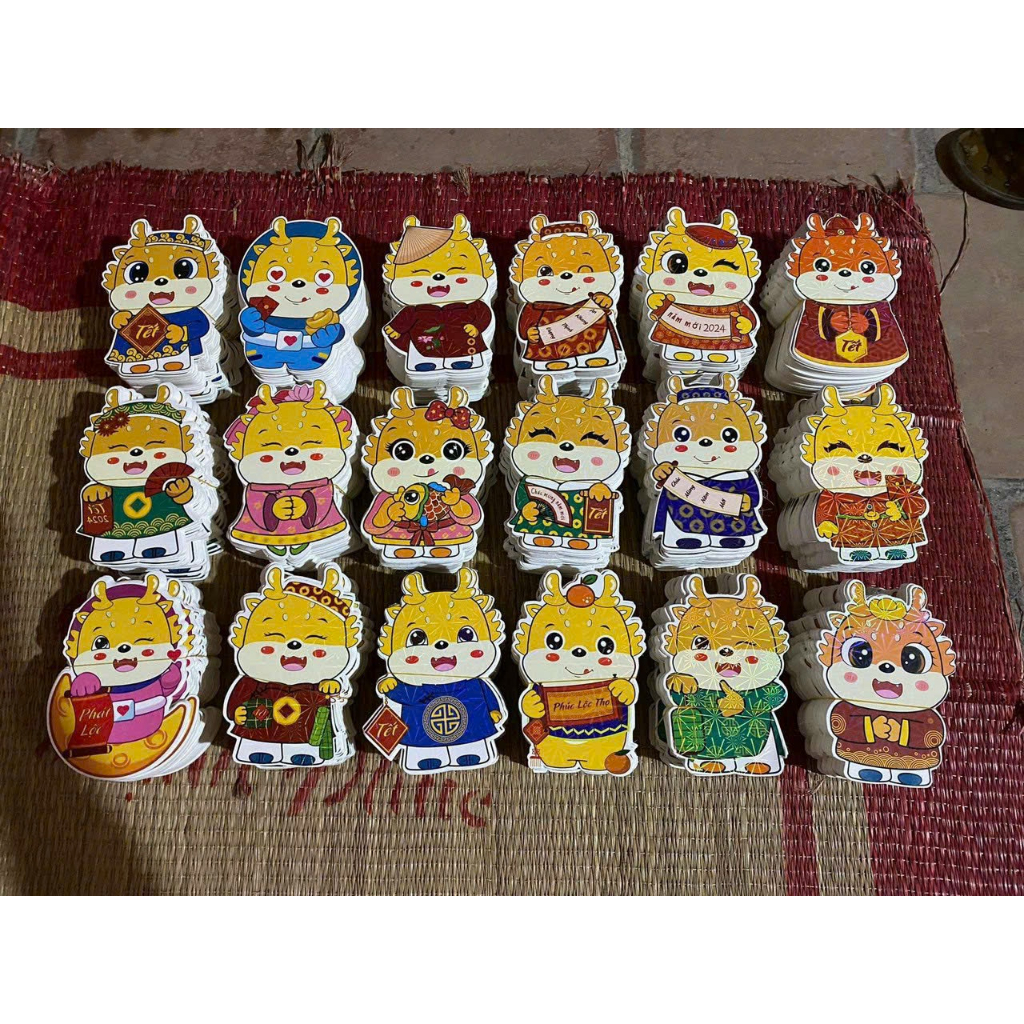Combo 100 Bao Lì Xì Chibi, Bao Lì Xì Hoạt Hình Tết  Gáp Thìn Phản Quang, Lì Xì Chibi Hình  Mẫu Rồng Rễ Thương