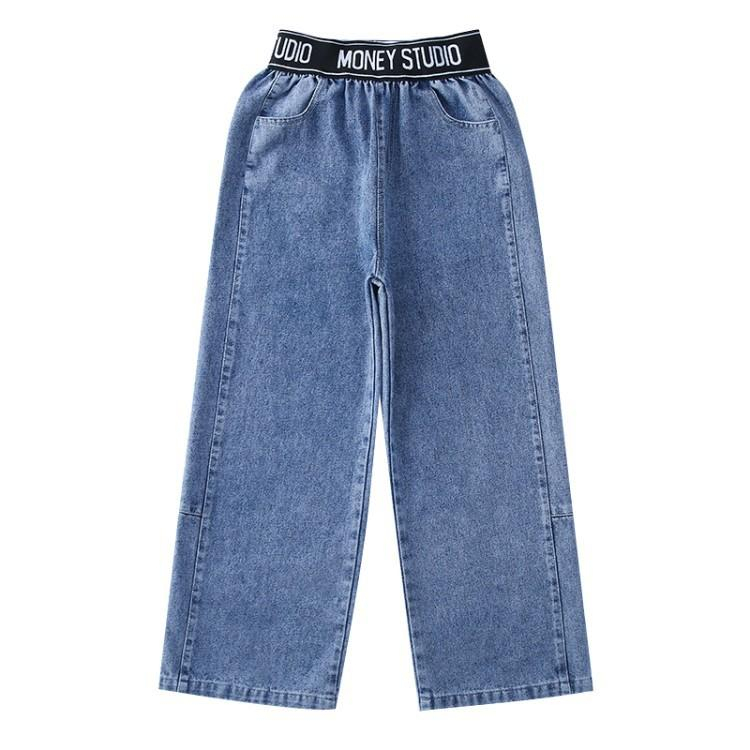 Quần bò cho bé gái NHẬT HÀ E9  chất bò mềm thiết kế cạp viền chữ dáng suông size 14-45kg
