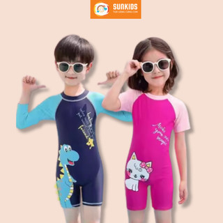 Đồ Bơi Cho Bé Trai, Bé Gái Size Đại Liền Thân, Bộ Bơi Cho Bé 10 tuổi - 12 tuổi - D24_QUẦN NGẮN