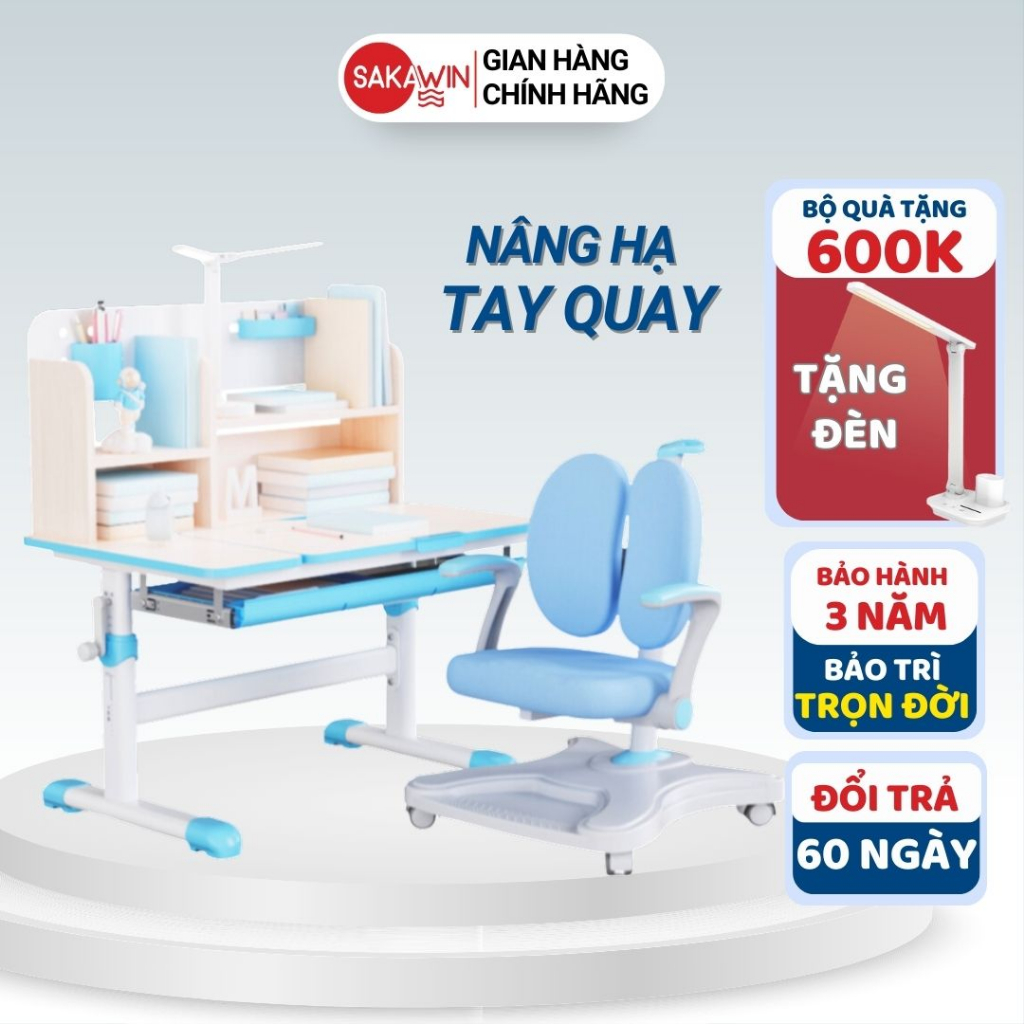 (Chỉ hoả tốc) Bàn học cho bé Sakawin S80 và S100, Bàn học sinh có giá sách cao cấp, Chỉ hoả tốc HCM, Giá nhập