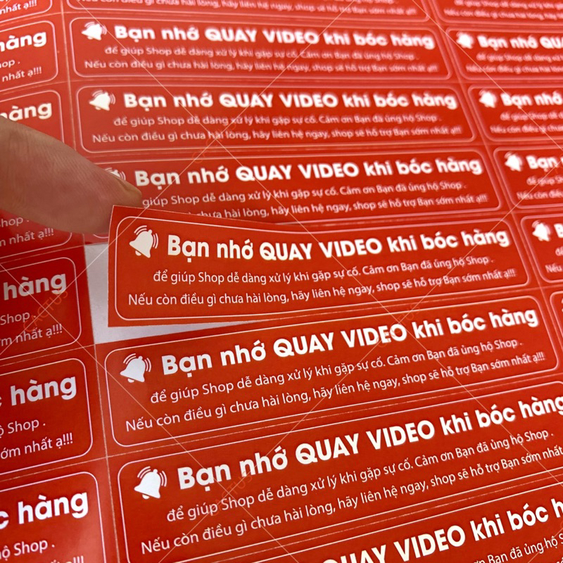 Tem Dán Nhắc Nhở Quay Video, Tem dán Niêm Phong, Tem dán quay video