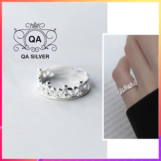 Nhẫn bạc 925 vương miện nữ form nhỏ đeo ngón út khớp midi hoặc chân S925 CROWN QA SILVER Ring RI230903