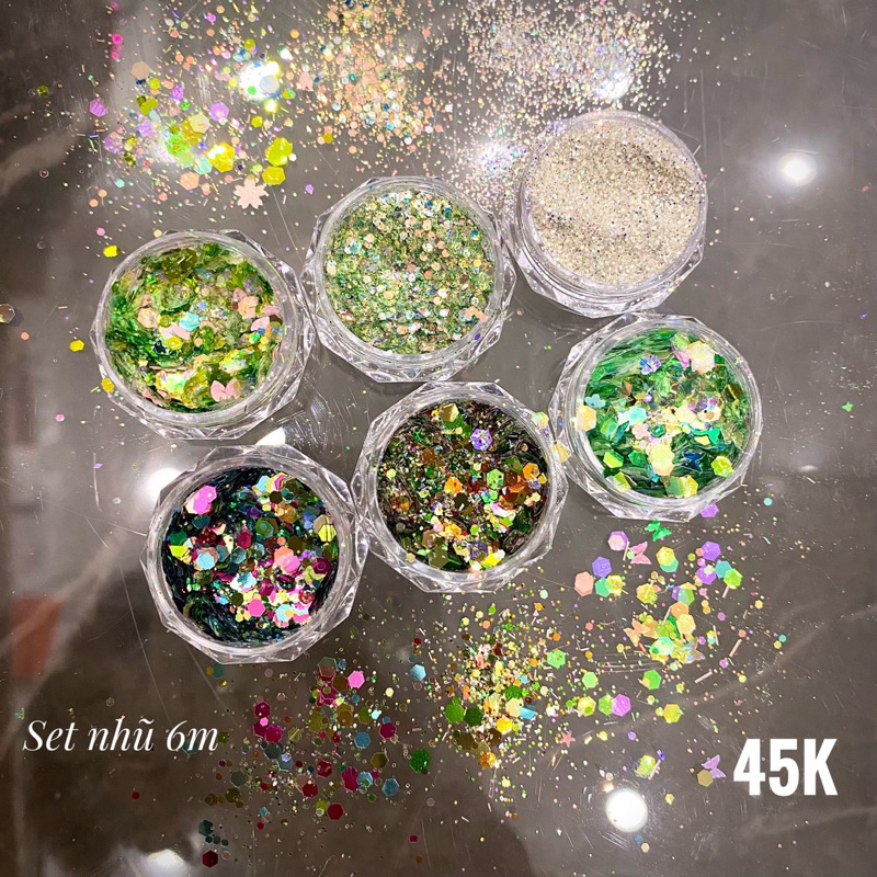 Set nhũ nail- set nhũ 4 màu- set nhũ 6 màu- đồ nails nhật quyên