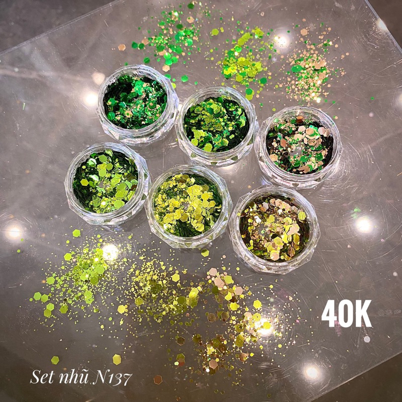 Set nhũ nail- set nhũ 4 màu- set nhũ 6 màu- đồ nails nhật quyên