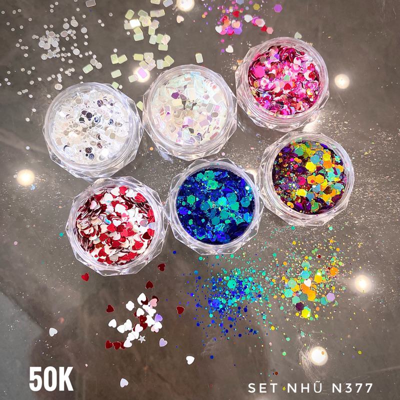 Set nhũ nail- set nhũ 4 màu- set nhũ 6 màu- đồ nails nhật quyên