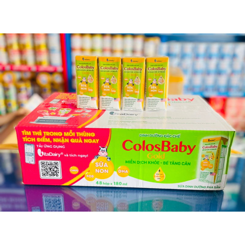 [HSD 02/2026] Thùng Sữa Bột Pha sẵn Colosbaby 180ml (48 Hộp)