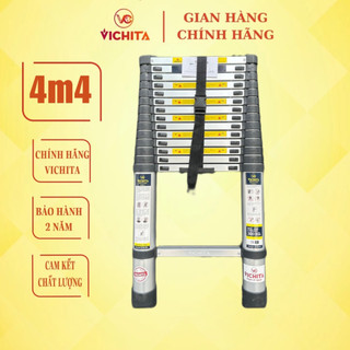 Thang nhôm rút đơn xếp gọn VICHITA 4.4M - Tặng 2 chốt thang, nhập khẩu giá rẻ