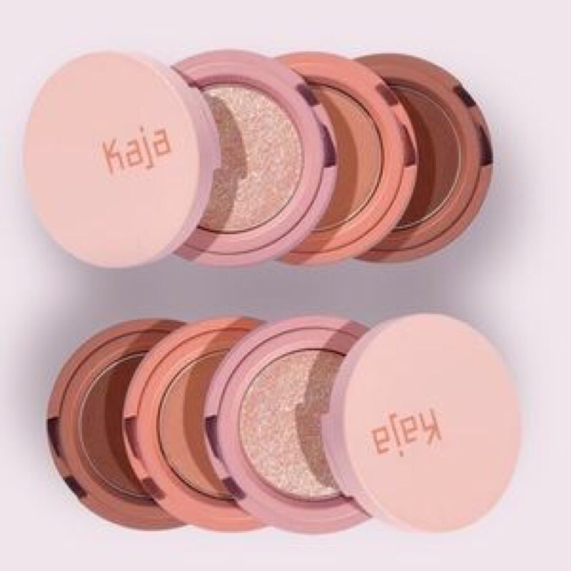 Phấn mắt Kaja Eye Bento Bouncy Eyeshadow Trio Chocolate Dahlia - crushed pearl , cool khaki, brown sugar