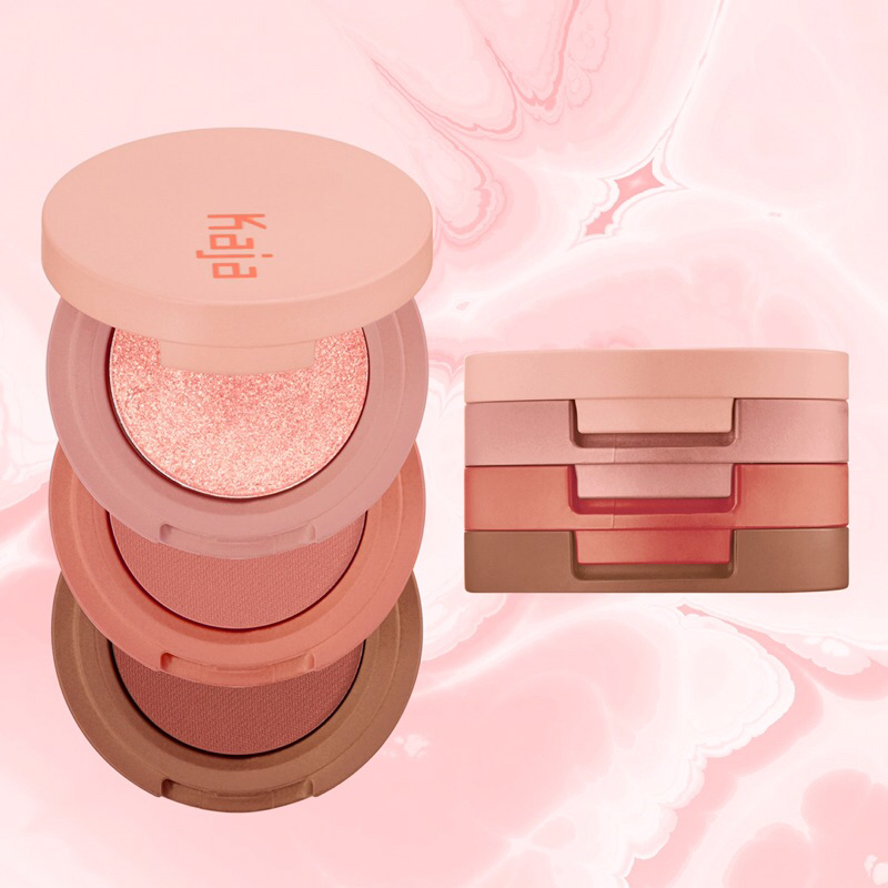Phấn mắt Kaja Eye Bento Bouncy Eyeshadow Trio Chocolate Dahlia - crushed pearl , cool khaki, brown sugar