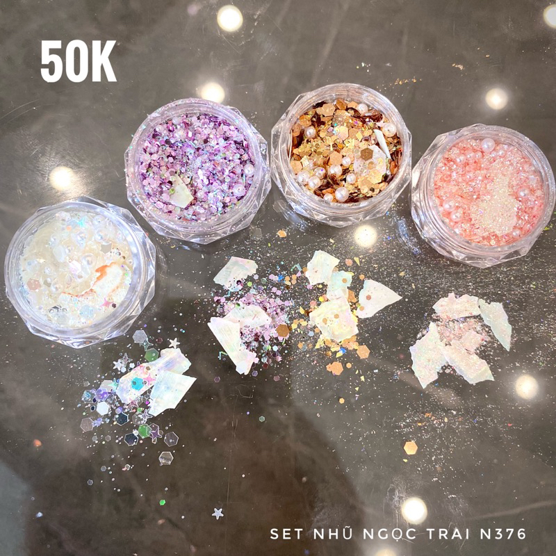 Set nhũ nail- set nhũ 4 màu- set nhũ 6 màu- đồ nails nhật quyên