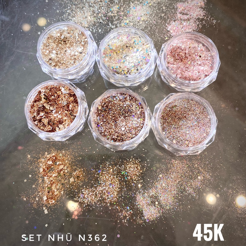 Set nhũ nail- set nhũ 4 màu- set nhũ 6 màu- đồ nails nhật quyên