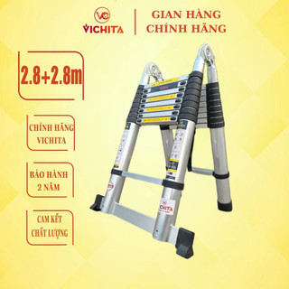 Thang nhôm chữ A 2.8+2.8M VICHITA - Thang nhập khẩu - Tặng 2 chốt thang nhôm - Bảo hành 2 năm