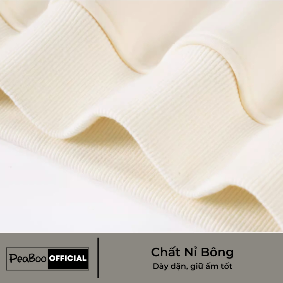 Áo Hoodie Holy Tulip Nam Nữ By PEABOO Unisex Chất Nỉ Lót Bông Mũ 2 Lớp Form Rộng